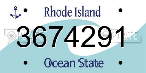 3674291 Rhode Island License Plate