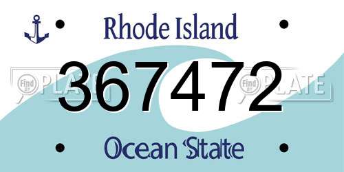 367472 Rhode Island License Plate