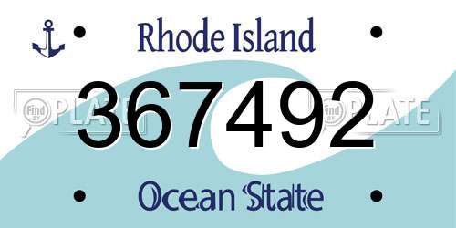 367492 Rhode Island License Plate