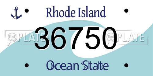 36750 Rhode Island License Plate