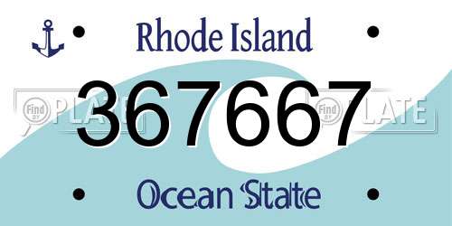 367667 Rhode Island License Plate