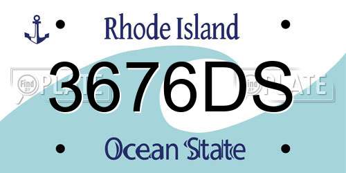 3676DS Rhode Island License Plate