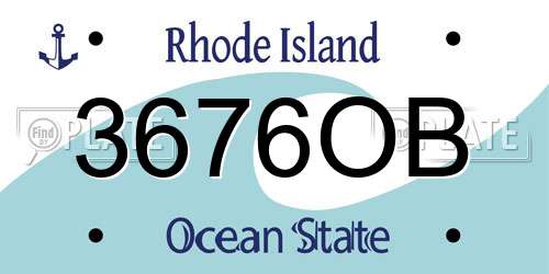 3676OB Rhode Island License Plate