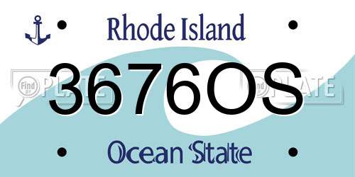 3676OS Rhode Island License Plate