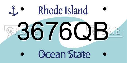 3676QB Rhode Island License Plate