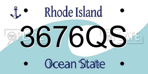 3676QS Rhode Island License Plate