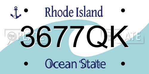 3677QK Rhode Island License Plate
