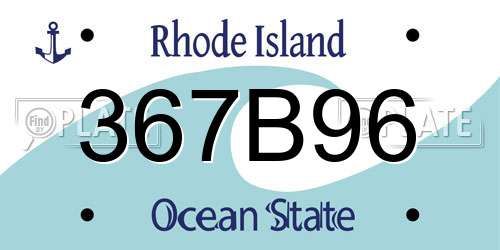 367B96 Rhode Island License Plate