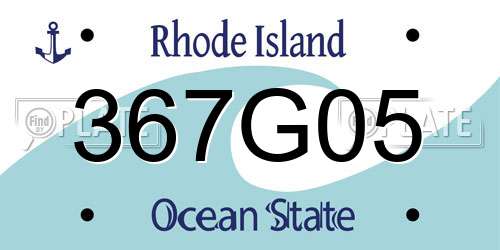 367G05 Rhode Island License Plate