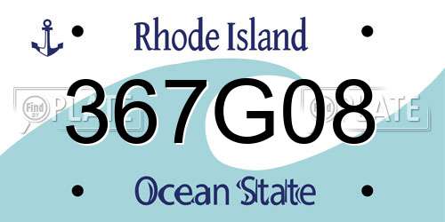 367G08 Rhode Island License Plate