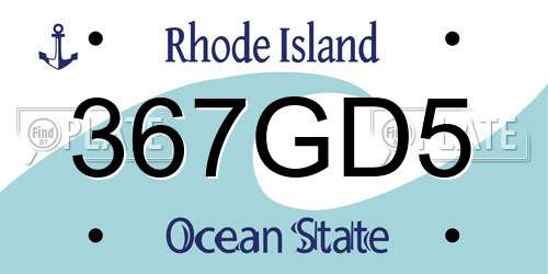 367GD5 Rhode Island License Plate