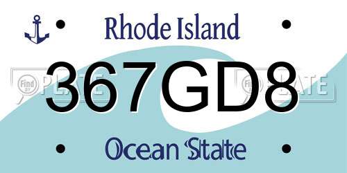 367GD8 Rhode Island License Plate