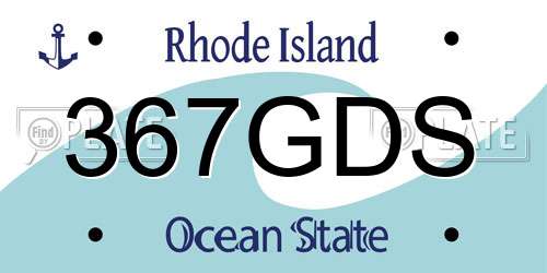 367GDS Rhode Island License Plate