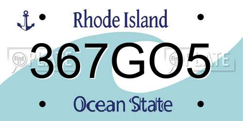 367GO5 Rhode Island License Plate