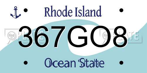 367GO8 Rhode Island License Plate