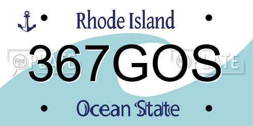 367GOS Rhode Island License Plate
