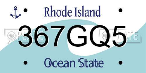 367GQ5 Rhode Island License Plate