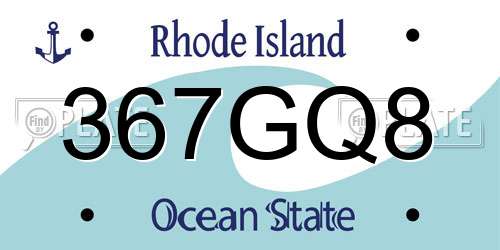 367GQ8 Rhode Island License Plate