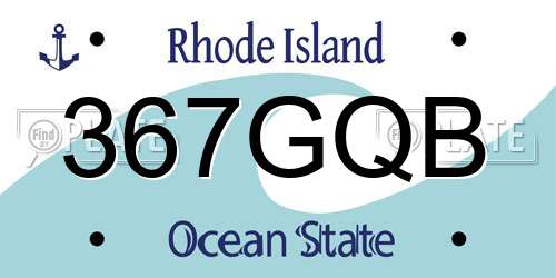 367GQB Rhode Island License Plate