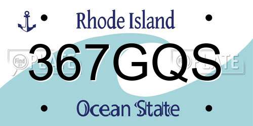 367GQS Rhode Island License Plate