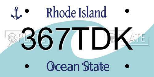 367TDK Rhode Island License Plate