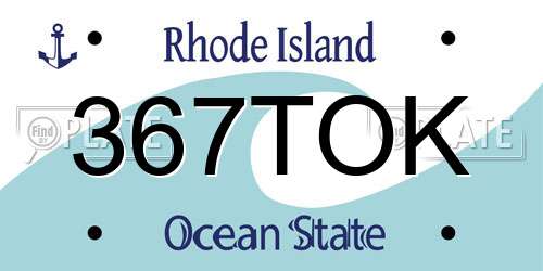367TOK Rhode Island License Plate