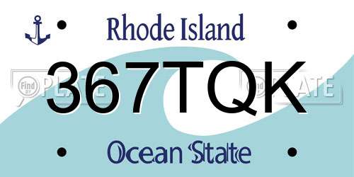 367TQK Rhode Island License Plate