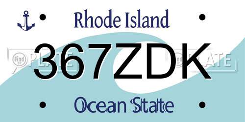 367ZDK Rhode Island License Plate