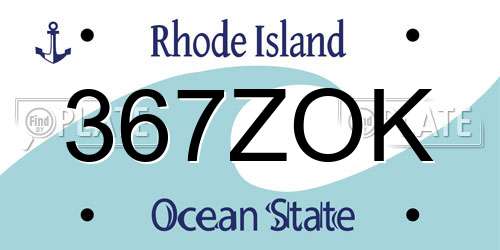367ZOK Rhode Island License Plate