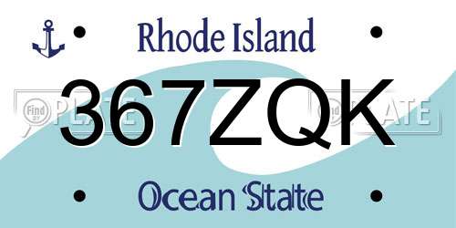 367ZQK Rhode Island License Plate