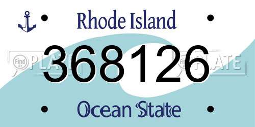 368126 Rhode Island License Plate
