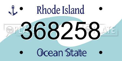 368258 Rhode Island License Plate