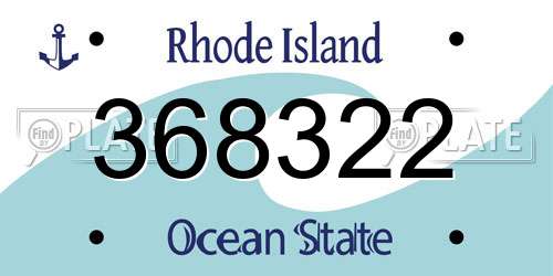 368322 Rhode Island License Plate