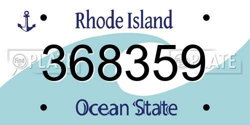 368359 Rhode Island License Plate