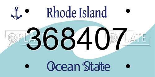 368407 Rhode Island License Plate