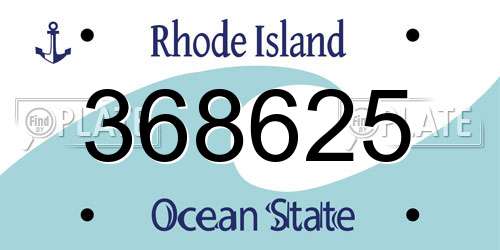 368625 Rhode Island License Plate