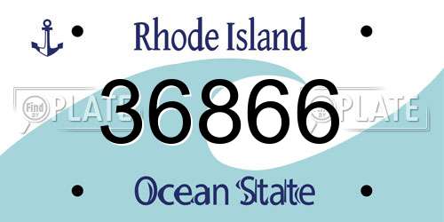 36866 Rhode Island License Plate