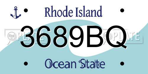 3689BQ Rhode Island License Plate