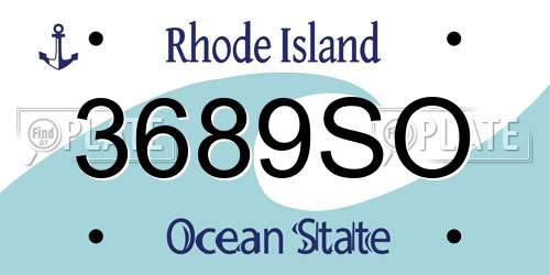 3689SO Rhode Island License Plate