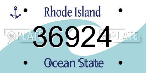 36924 Rhode Island License Plate