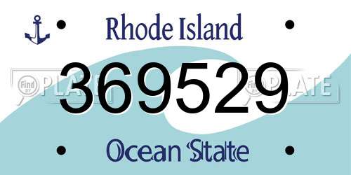 369529 Rhode Island License Plate