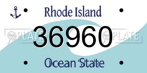 36960 Rhode Island License Plate