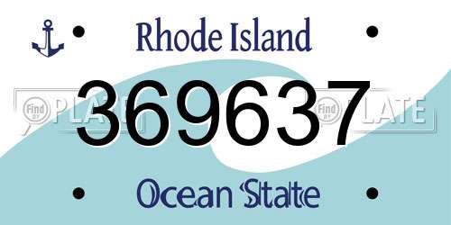369637 Rhode Island License Plate