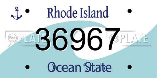 36967 Rhode Island License Plate