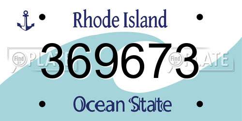 369673 Rhode Island License Plate