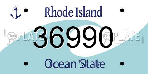 36990 Rhode Island License Plate