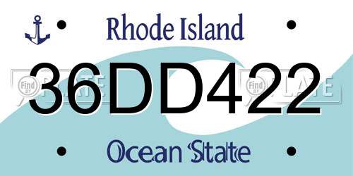 36DD422 Rhode Island License Plate