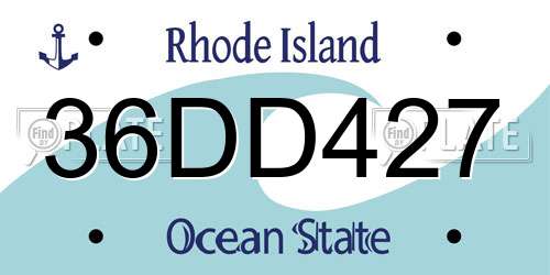 36DD427 Rhode Island License Plate