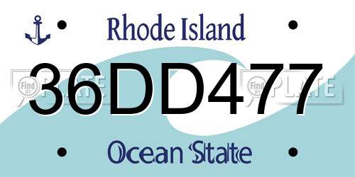 36DD477 Rhode Island License Plate
