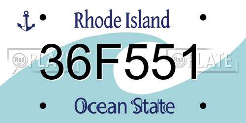 36F551 Rhode Island License Plate